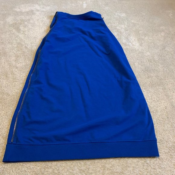 Sundays Two Blue Double Side Zipper Sweatshirt Mini Dress or Long Tunic - Picture 10 of 13